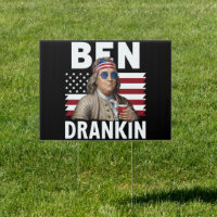 Ben Drankin Beer 4th of July Vintage Flag Funny