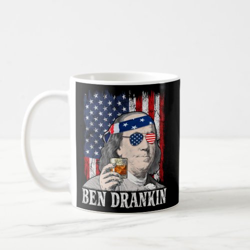 Ben Drankin Ben Franklin 4Th Of July American Flag Coffee Mug