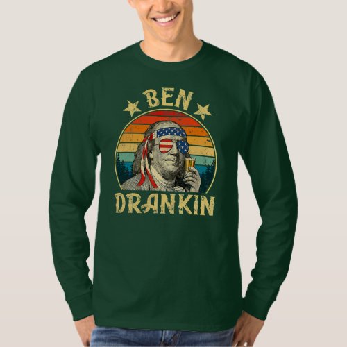Ben Drankin Funny 4th Of July Vintage  T_Shirt