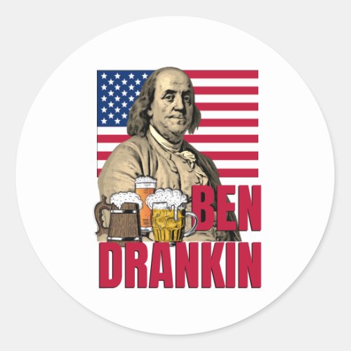 BEN DRANKIN July 4th Classic Round Sticker