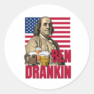 BEN DRANKIN July 4th Classic Round Sticker