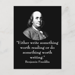 Ben Franklin and Quote Postcard