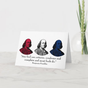 Ben Franklin and Quote — Red, White, and Blue Card