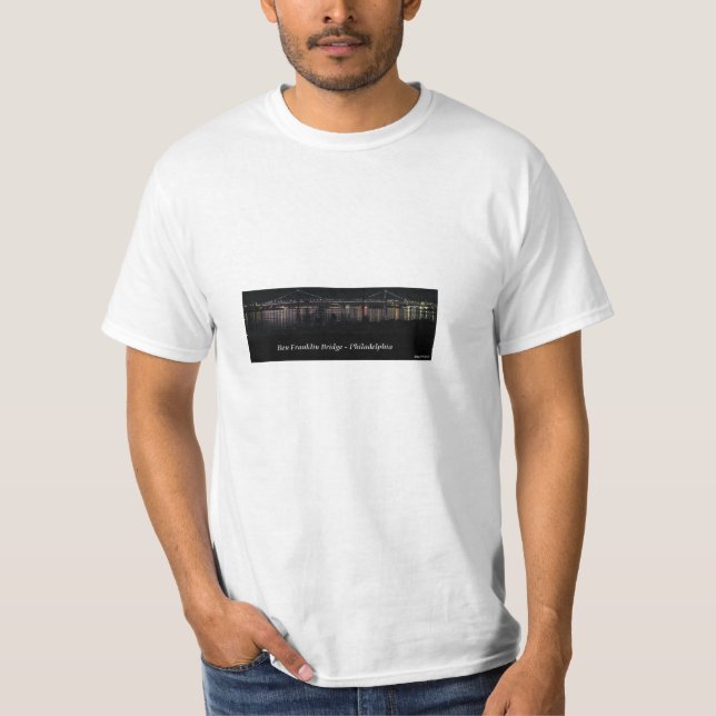 Ben Franklin Bridge at Night T-Shirt (Front)