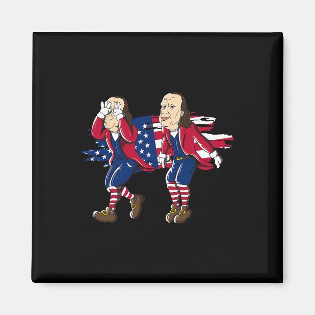 Ben Franklin Griddy American Flag 4th Of July  Magnet (Front)