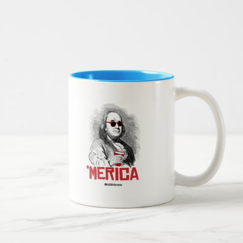 Ben Franklin Merican Party Two_Tone Coffee Mug