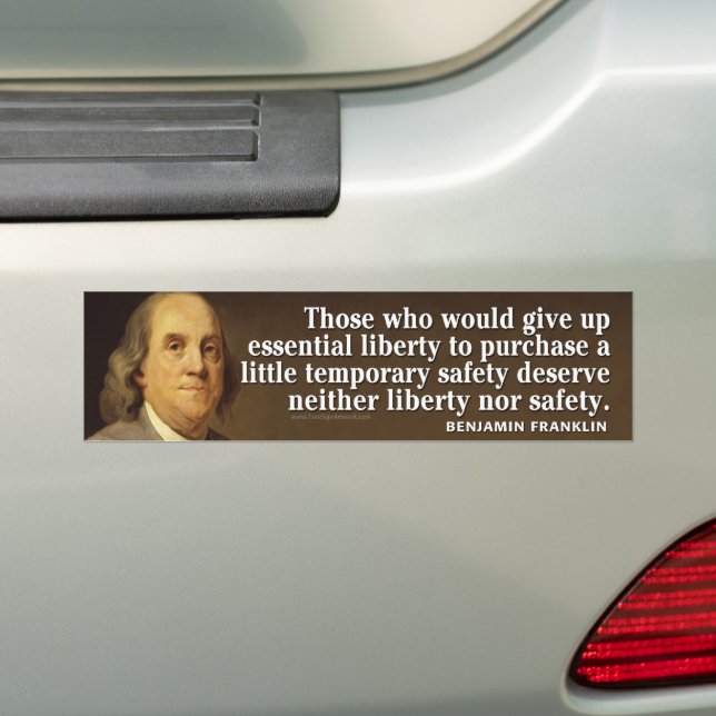 Ben Franklin Liberty Quote Bumper Sticker - 3x8 Inch Conservative Political Decal