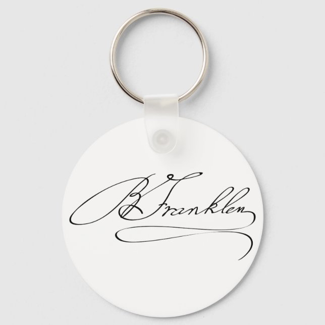Ben Franklin Signature Keychain (Front)