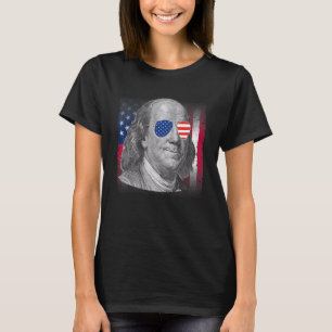 Ben Franklin USA Flag Patriotic American Flag 4th  T-Shirt