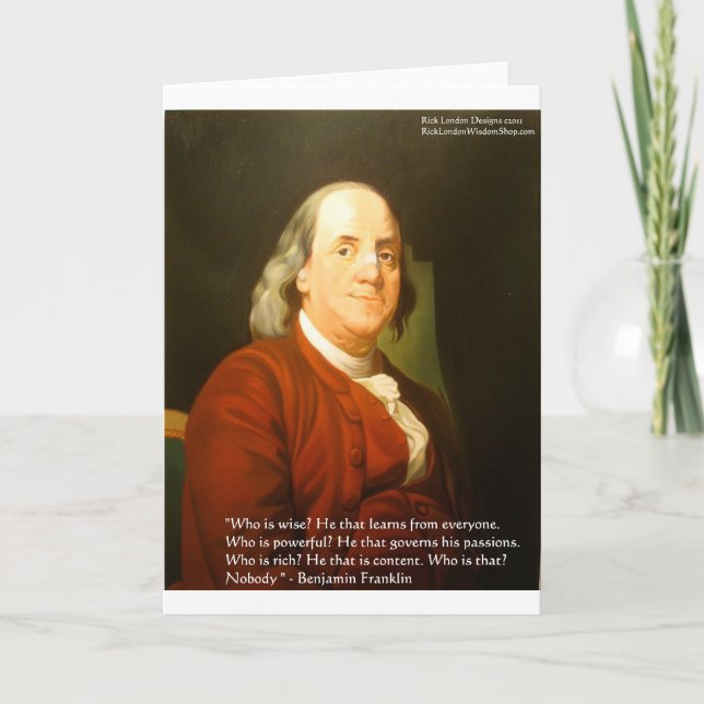 Ben Franklin (What Is Wise) Quote Gifts & Cards (Front)