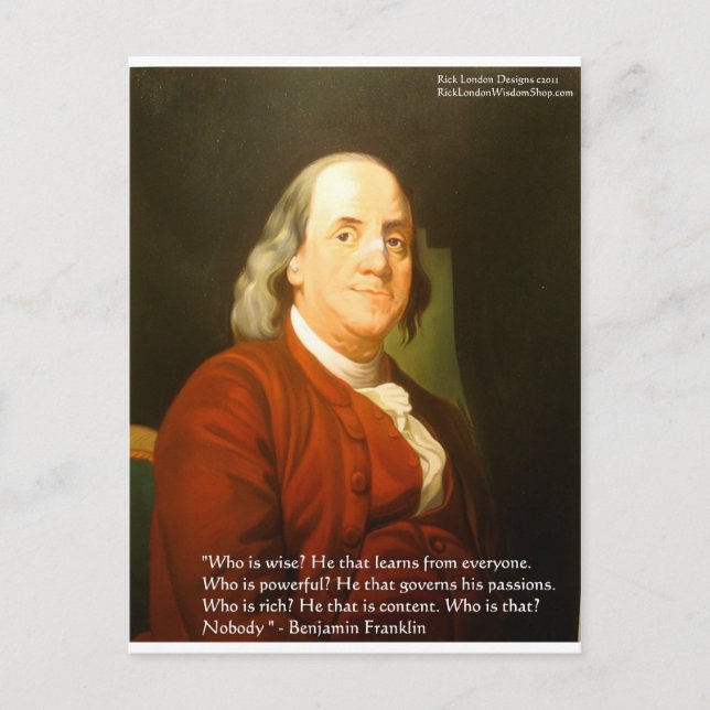 Ben Franklin (What Is Wise) Quote Gifts & Cards (Front)
