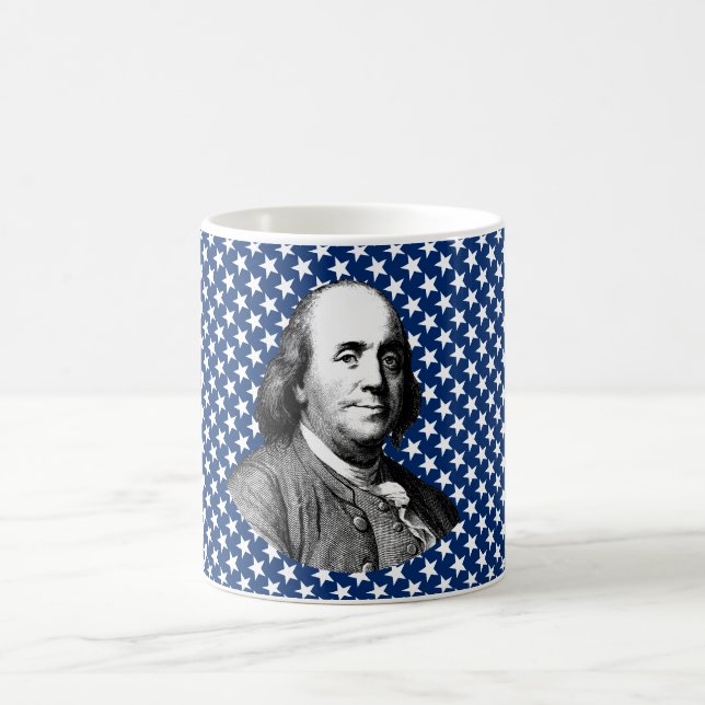 Ben Franklin with Stars Background Coffee Mug (Center)