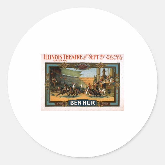 Ben Hur - Broadway Play Poster Classic Round Sticker (Front)
