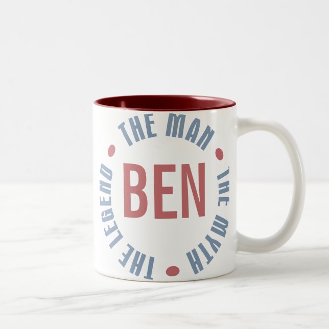 Ben Man Myth Legend Customizable Two-Tone Coffee Mug (Right)