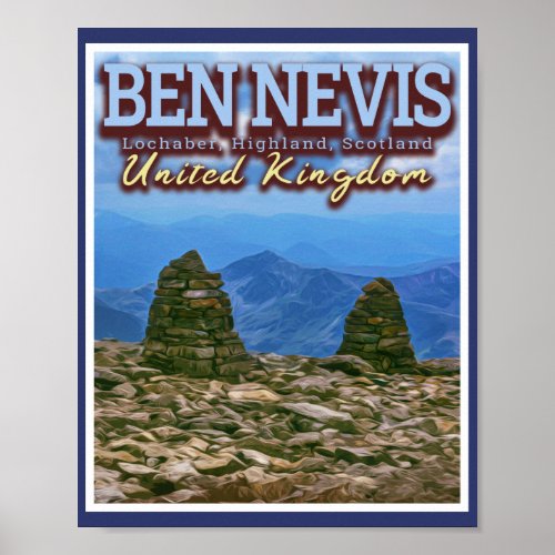 BEN NEVIS MOUNTAIN _ FORT WILLIAM _ SCOTLAND UK POSTER