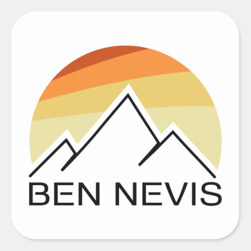 Ben Nevis Retro Square Sticker