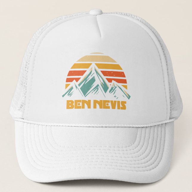 Ben Nevis Retro Turquoise Trucker Hat (Front)
