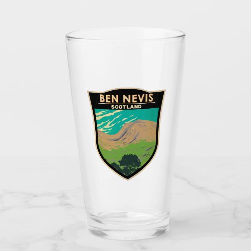 Ben Nevis Scotland Travel Art Vintage Glass