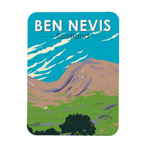 Ben Nevis Scotland Travel Art Vintage Magnet