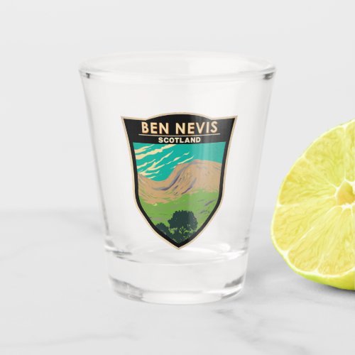 Ben Nevis Scotland Travel Art Vintage Shot Glass
