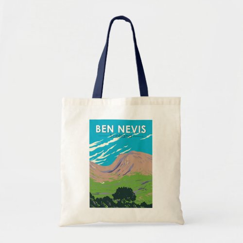 Ben Nevis Scotland Travel Art Vintage Tote Bag