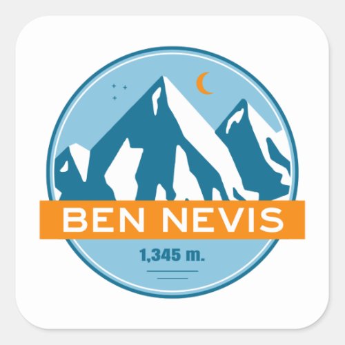 Ben Nevis Stars Moon Square Sticker