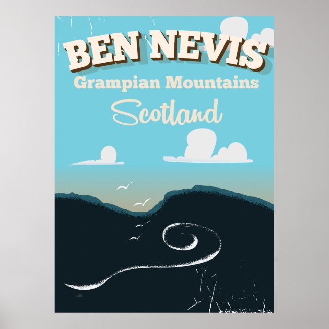 Ben Nevis vintage travel poster (Front)