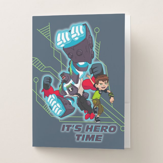 Ben & Omni-Enhanced Four Arms - It's Hero Time Pocket Folder (Front)