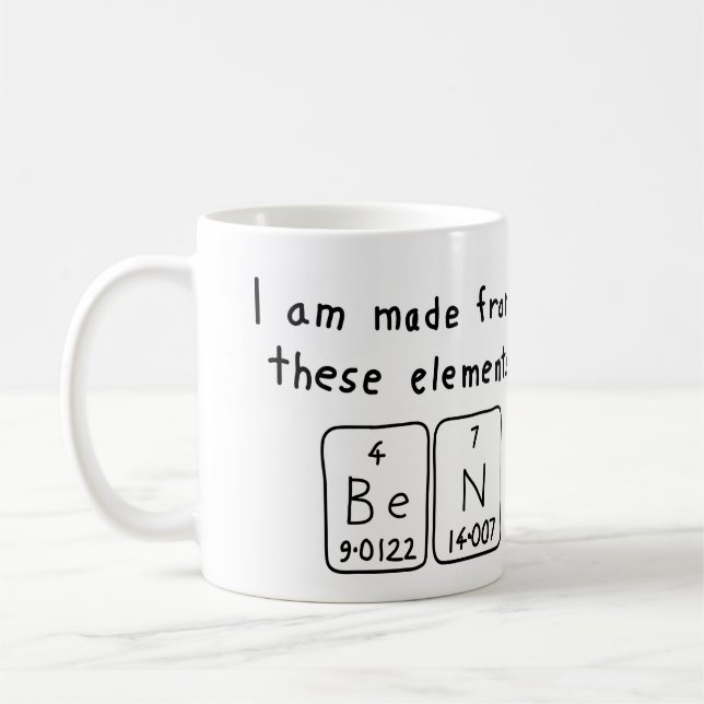 Ben periodic table name mug (Left)