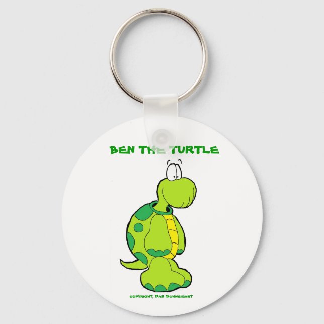 Ben profile pic, BEN THE TURTLE, copyright, Dan... Keychain (Front)