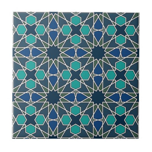 Ben Yusuf Madrasa Geometric Pattern 0_0_7 Ceramic Tile