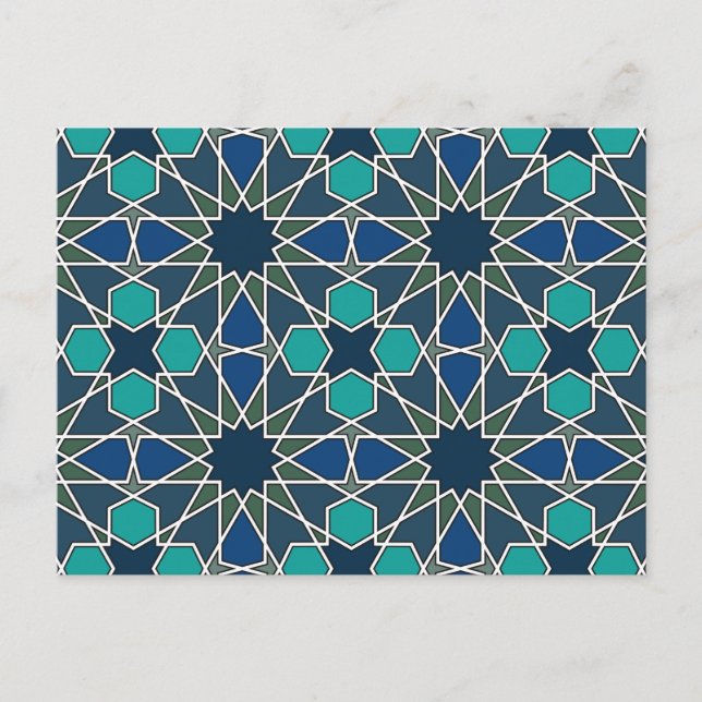 Ben Yusuf Madrasa Geometric Pattern 0-0-7 Postcard (Front)