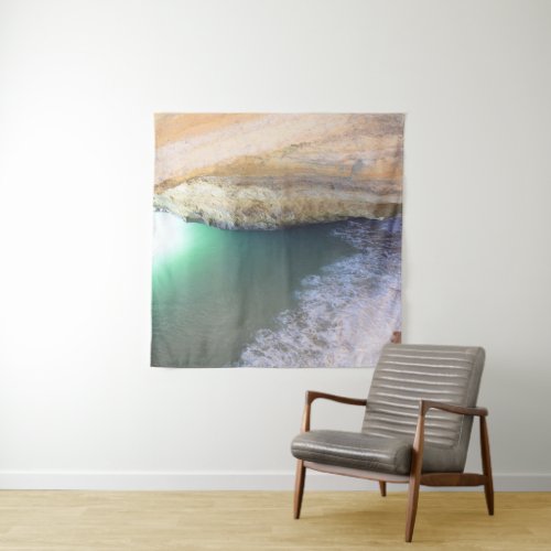 Benagil Cave from Above 1 travel wall art Tapestry