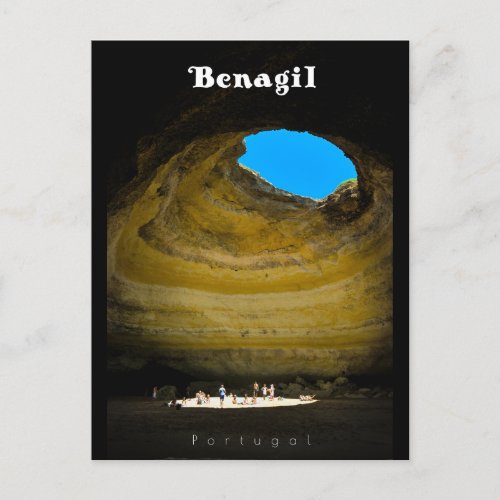 Benagil Cave _ Travel Art Algarve Postcard