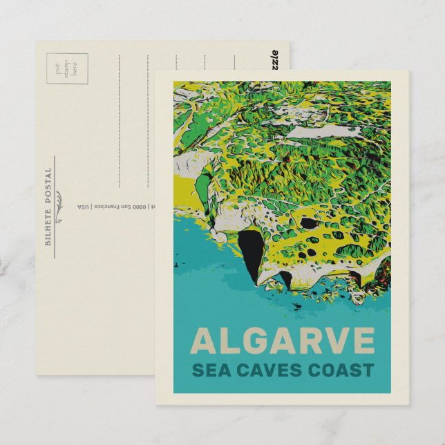Benagil sea cave coastline Algarve Portugal Postcard (Front/Back)