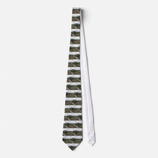 Benazir Park Scenic Landscape Print Tie (Front)