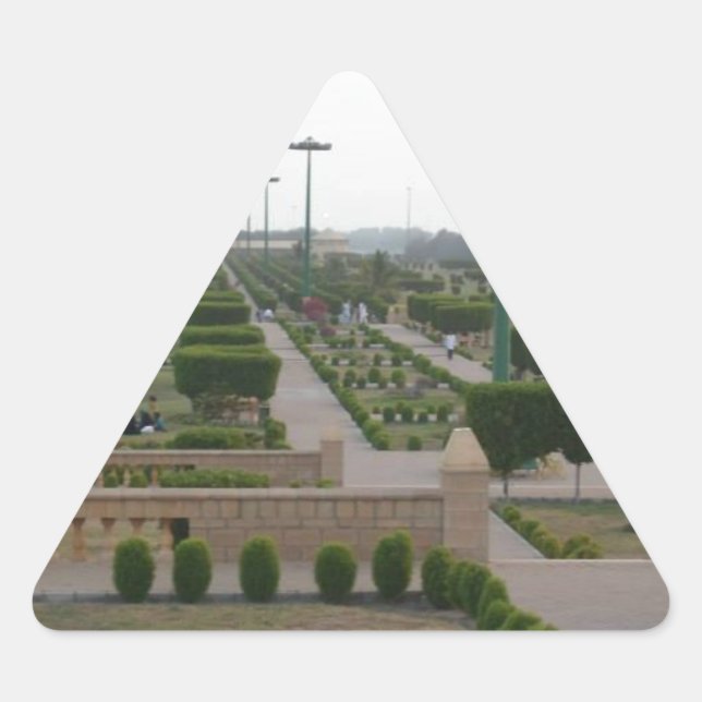 Benazir Park Scenic Landscape Print Triangle Sticker (Front)