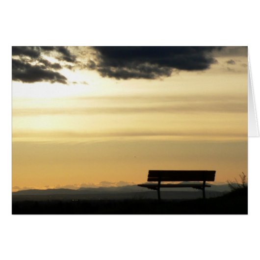 Bench at Sunset Card (Front Horizontal)