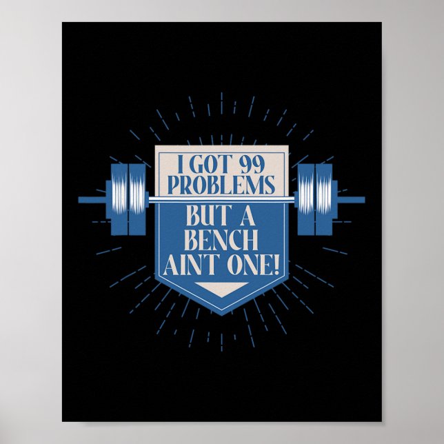 Bench Bodybuilding For Men Powerlifting Motivation Poster (Front)