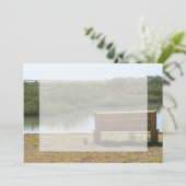 Bench by river with grass and water (Standing Front)
