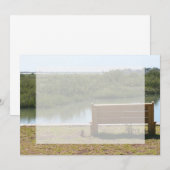 Bench by river with grass and water (Front/Back)
