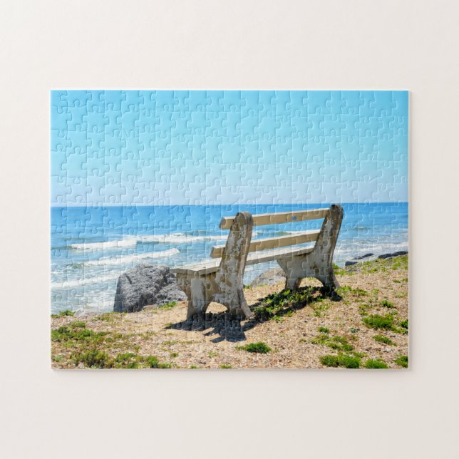 Bench Chair On The Beach Jigsaw Puzzle (Horizontal)