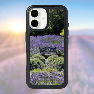 Bench in a Huge Field of Lavender in Sequim iPhone 16 Case