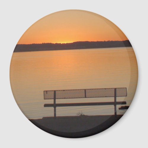 Bench overlooking Peaceful Sunset Magnet