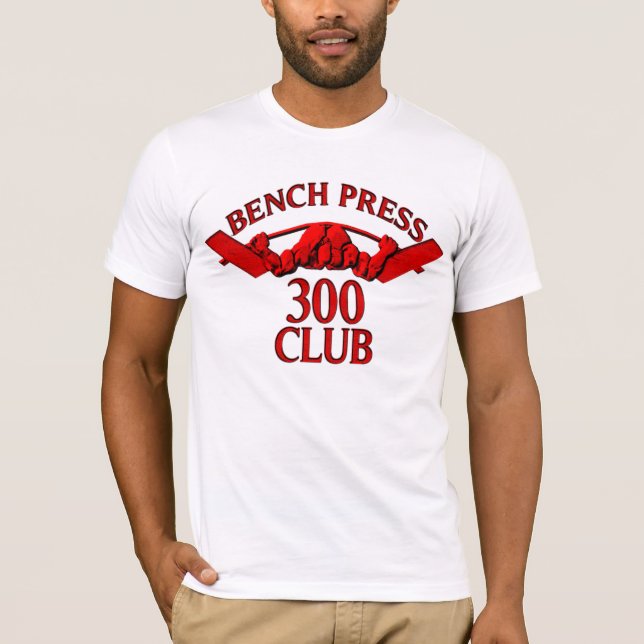 Bench Press 300 Club Red T-Shirt (Front)