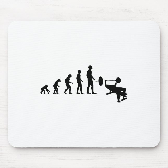 Bench Press Bodybuilding Funny Evolution Strength  Mouse Pad (Front)