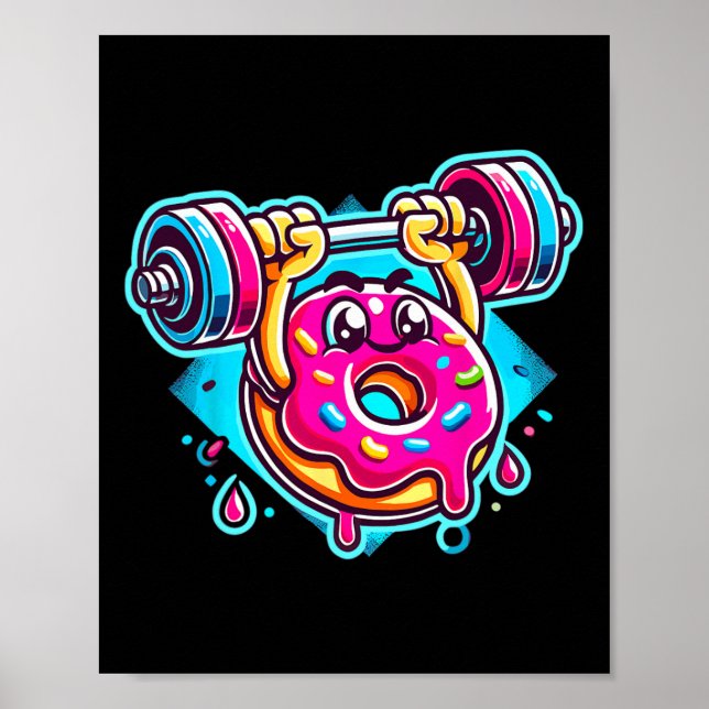 Bench Press Donut Weightlifting Bodybuilding Fitne Poster (Front)