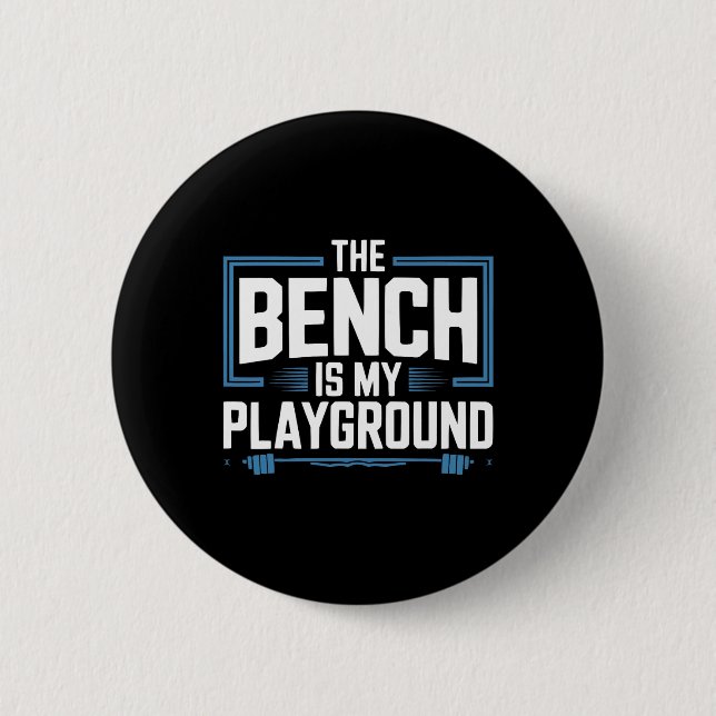 Bench Press Exercise Bodybuilding Fitness Workout  Button (Front)