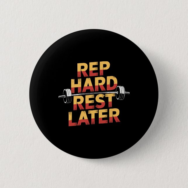 Bench Press Exercise Bodybuilding Fitness Workout  Button (Front)