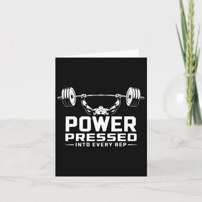 Bench Press Exercise Bodybuilding Fitness Workout  Card (Front)